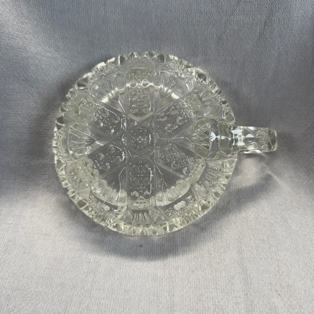 Unbranded Pressed Glass Nappy Bowl Unisex One Size Clear Vintage Sawtooth Edge